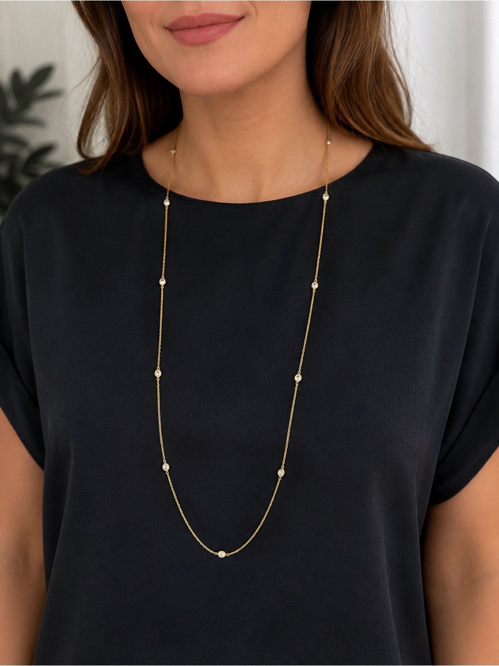 Argento Vivo 18K Gold plated Sterling Silver Station Necklace NWT